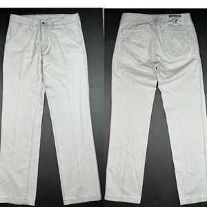 True Religion Chino Slim Pants Mens 31x34 Grey Stone Casual Cotton Rockabilly
